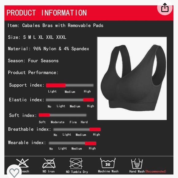 3/pack Wireless Sports Bras*NWOT - Picture 6 of 6